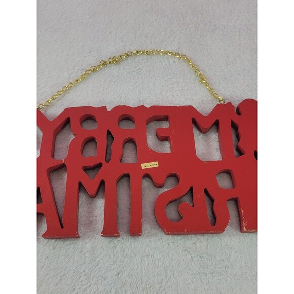 Merry Christmas Santa Hanging Wooden Vintage Decoration Holiday Sign - Picture 7 of 11